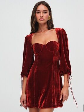 NWT For Love and Lemons Nadine velvet bustier dress